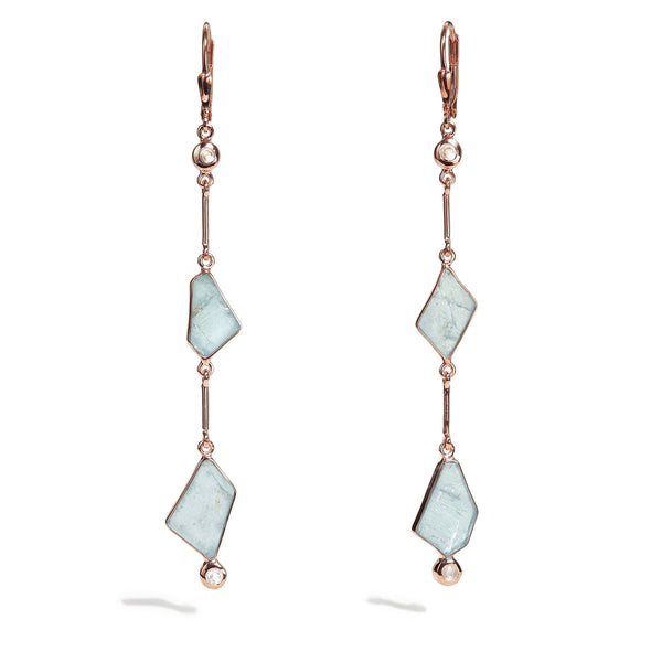 Namora - Aquamarine Link Earrings