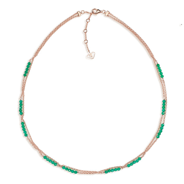 Dahlia - Green Onyx Rose Gold Necklace