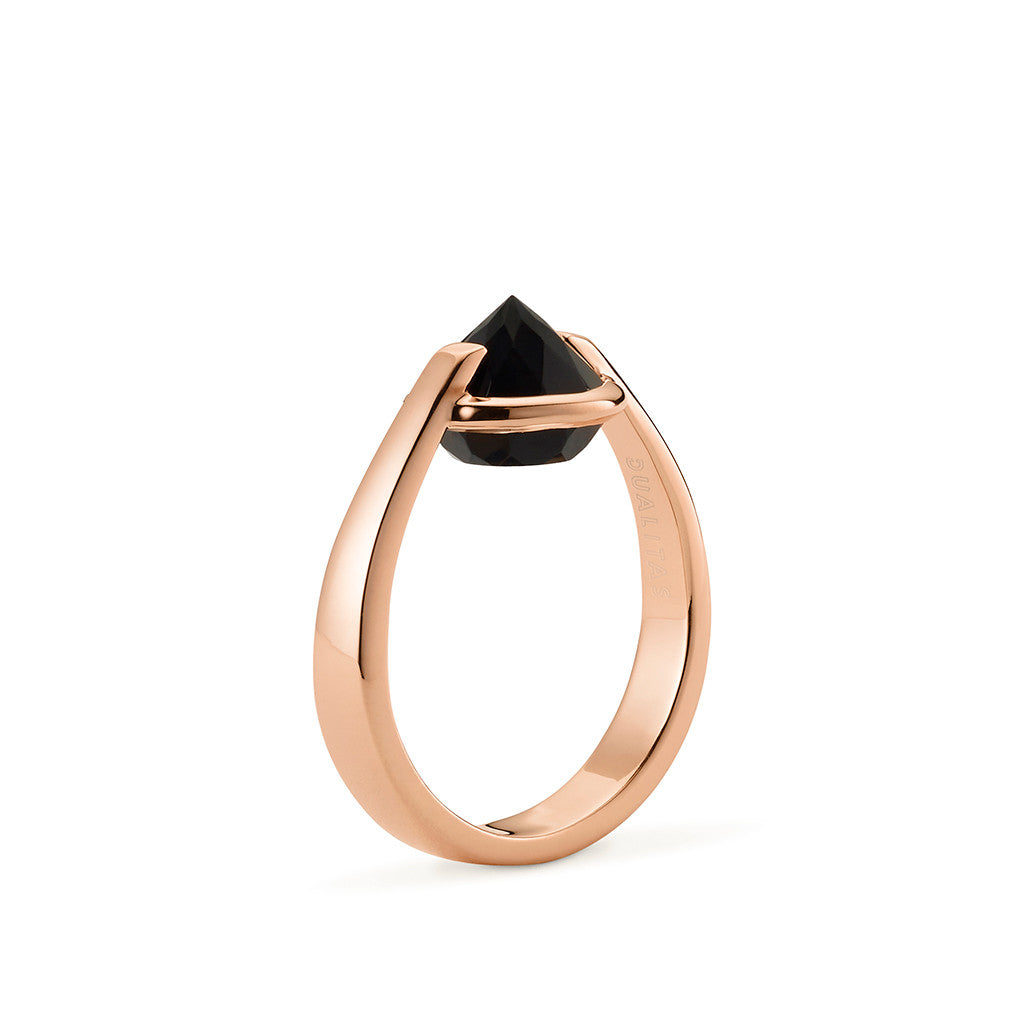 Vigor - 6 Ct Black Onyx Polished Rose Gold Ring