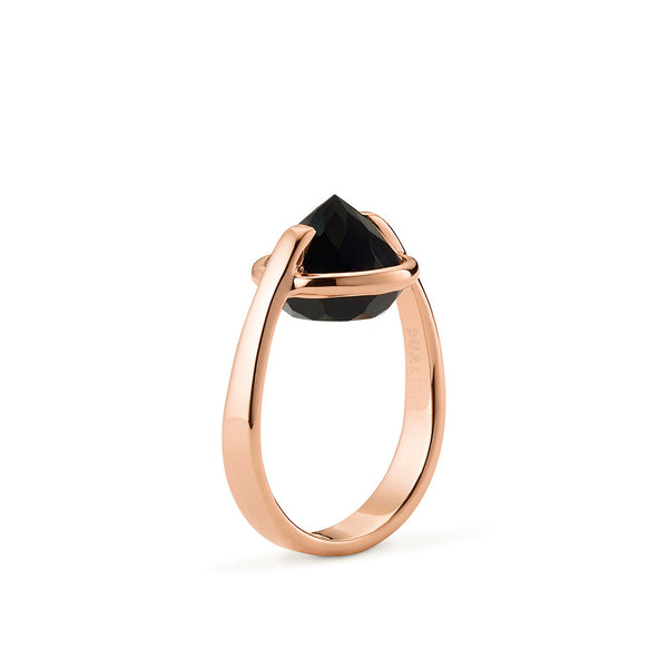 Vigor - 9 Ct Black Onyx Polished Rose Gold Ring