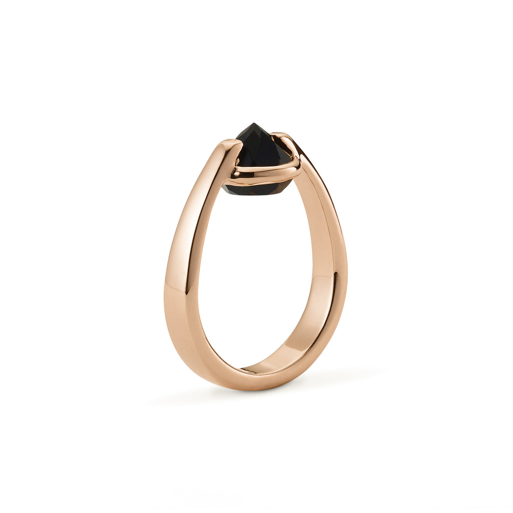Vigor - 3 Ct Black Onyx Polished Rose Gold Ring