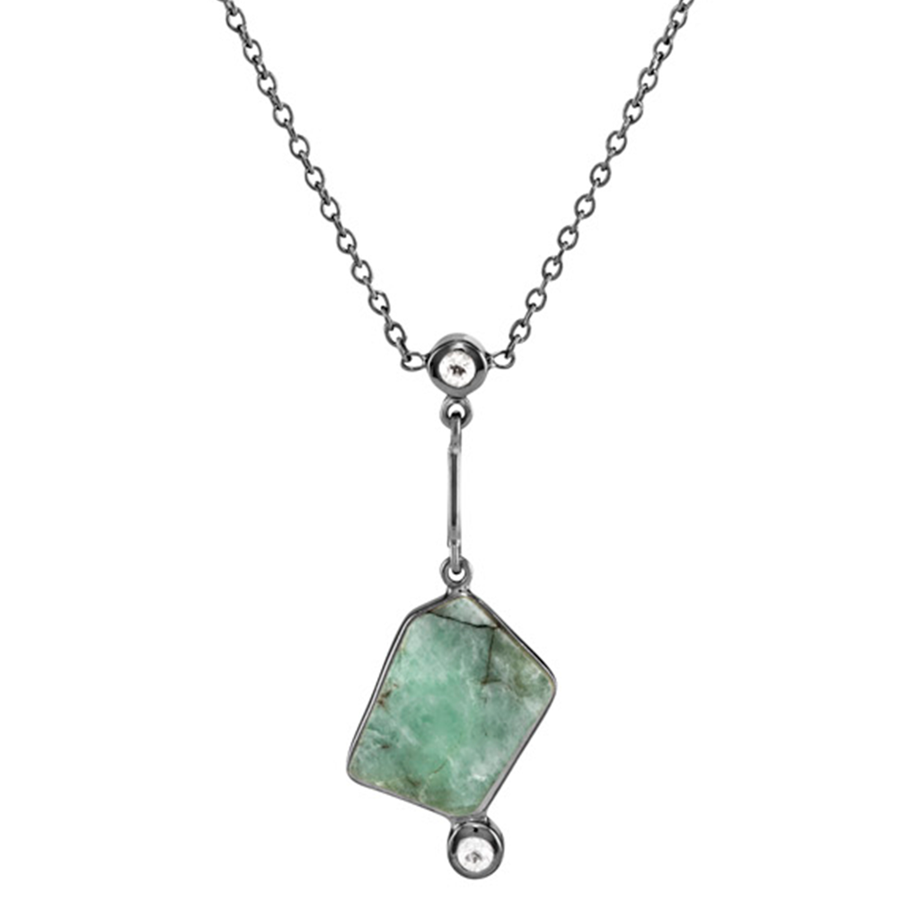 Lyja - Emerald Gunmetal Only Necklace