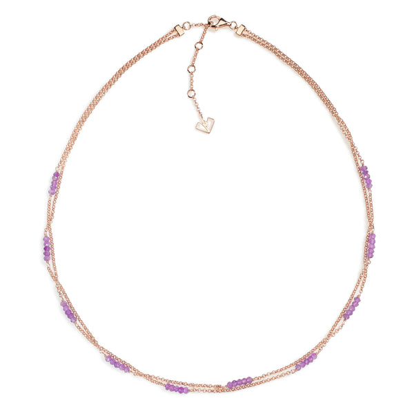 Iris - Amethyst Rose Gold Necklace