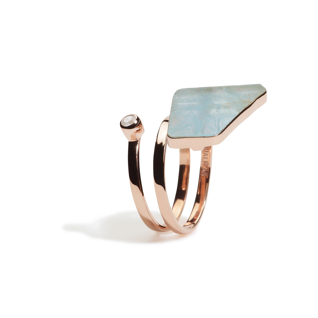 Namora - Aquamarine Single Wrap Ring