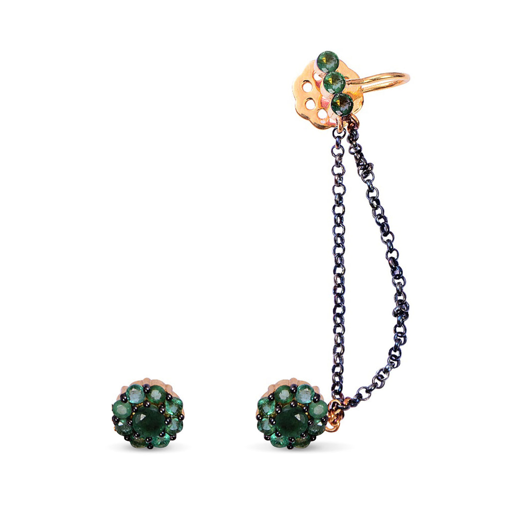 Flora - Emerald Earring-Cuff
