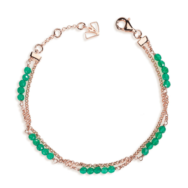 Dahlia - Green Onyx Rose Gold Bracelet
