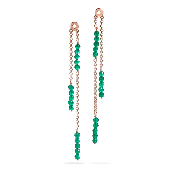 Dahlia - Green Onyx Rose Gold Earrings