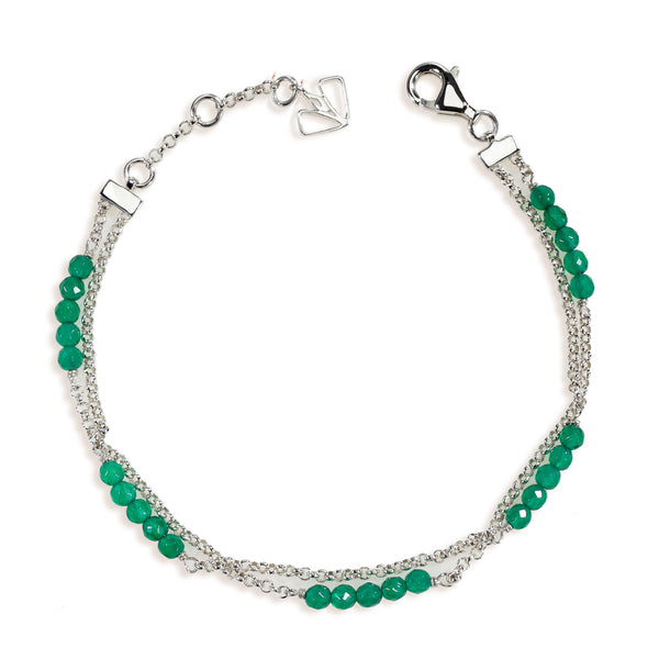 Lily - Green Onyx Silver Bracelet