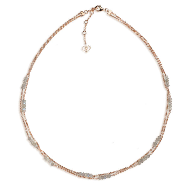 Orchid - Labradorite Rose Gold Necklace