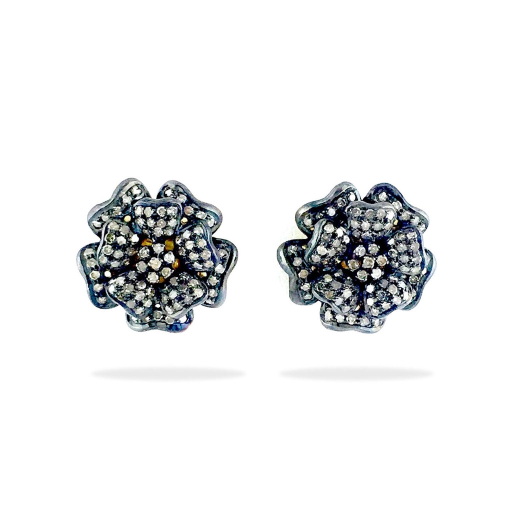 Rosette - Diamond Stud Earrings