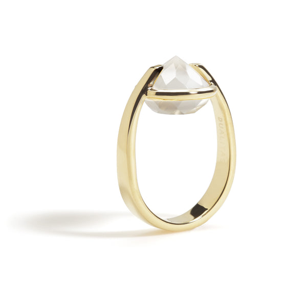Bravery - 9 Ct White Onyx Polished Gold Ring