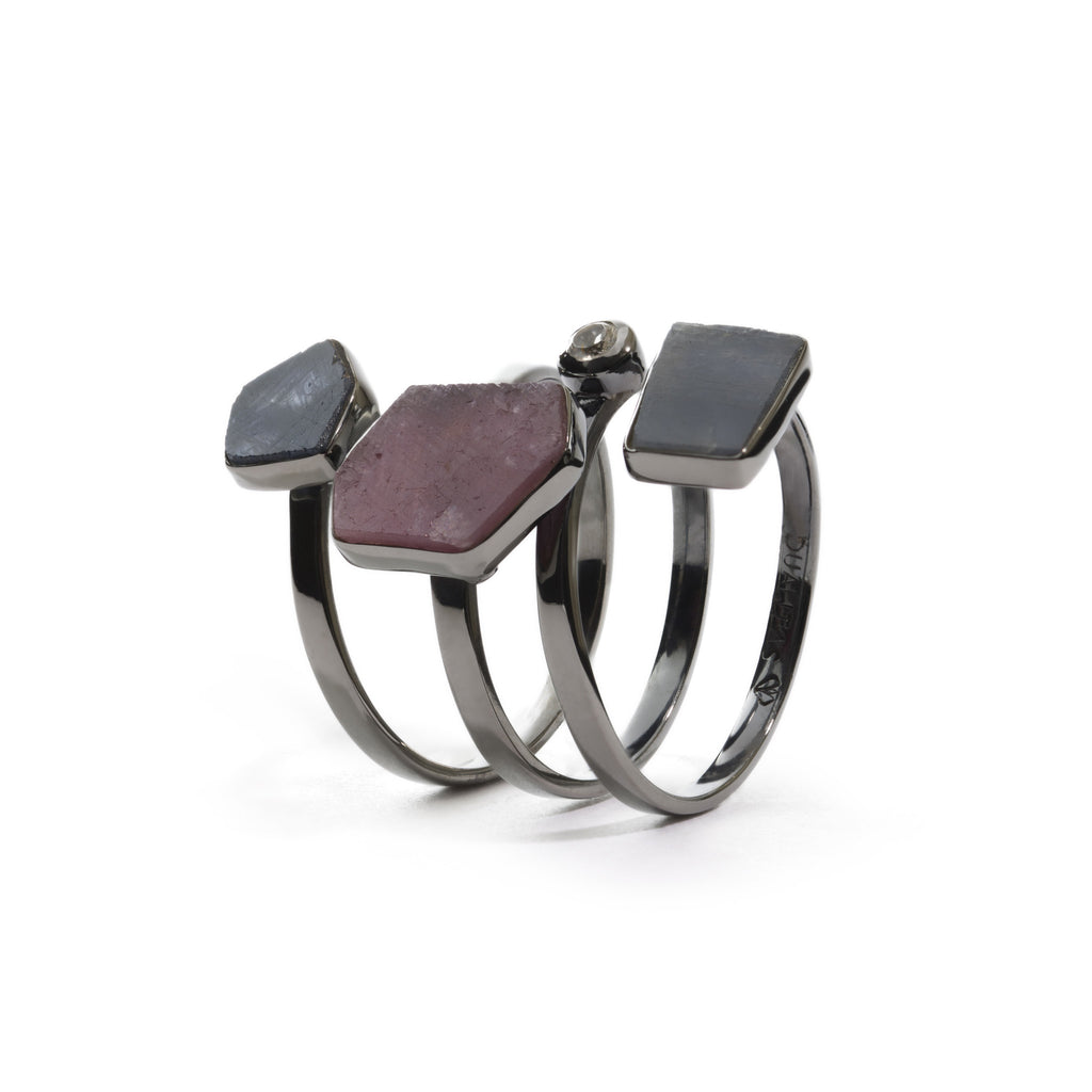Echo - Sapphire & Ruby Triple Wrap Ring